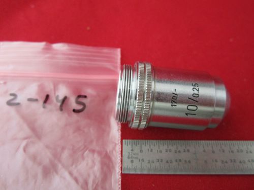 MICROSCOPE OBJECTIVE OPTICS 10X LEITZ WETZLAR GERMANY #2-145