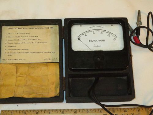 ANTIQUE HOYEYWELL TEST SIMPSON   microamperes  meter  W136A2X1 BAKELITE WORKING