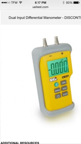 Uei em201 dual input electronic manometer for sale