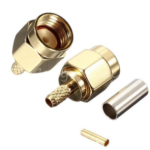 Brass SMA Male Plug Center Window Crimp RG174 LMR100 Cable RF Adapter Connector
