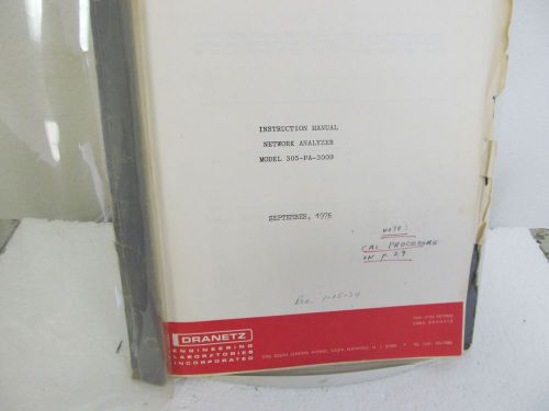 Dranetz 305-PA-3009 Network Analyzer Instruction Manual