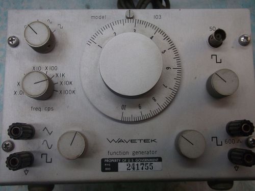 WAVETEK 103 FUNCTION GENERATOR SQUARE/TRIANGLE/SINE .008Hz-1MHz FREE SHIPPING