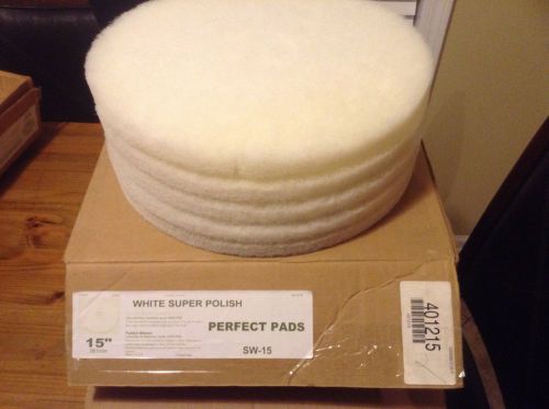 15&#034; Americo White Super Polish Floor Maintenance Pads - Case of 5 pads-401215