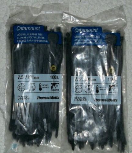 CATAMOUNT GENERAL PURPOSE TIES 7.5&#034;191mm two PACK OF 100 model  L-7-50-0-c