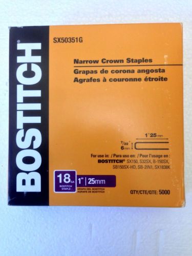 Bostitch SX50351G. NARROW CROWN STAPLES. Qty 5,000.