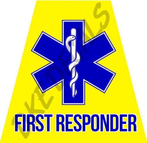 First responder helmet tets tetrahedrons helmet sticker  f. r. yellow reflective for sale