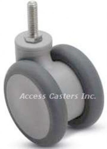 65SGTS-507 65MM Grey Twin Wheel Swivel Caster, 5/16&#034; - 18 x 1&#034; Threaded Stem