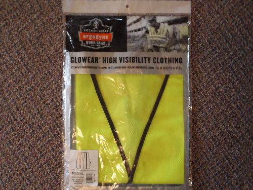 (2) ergodyne glowear lime vest high visiblity clothing 8020hl for sale