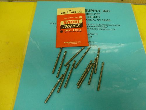 SCREW MACHINE DRILL 1/8&#034; HIGH SPEED STL 118 POINT BRIGHT NEW NACHI 12 PCS $4.76