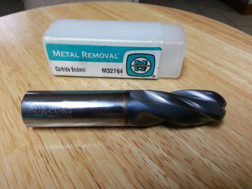 CARBIDE Metal Removal - M32764 - Ball EndMill Diam  3/4 X3/4 X 1  1/2 Flutes: 4