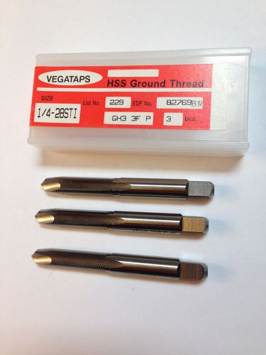 1/4-28 STI GH3 2 FLUTE SPIRAL POINT HSS HAND TAP (3 TAPS)