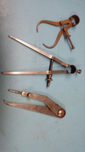 3 Vintage  Calipers - 1 Starrett - Various Sizes