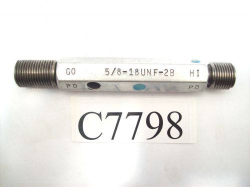 5/8-18 UNF-2B THREAD PLUG GAGE GO PD .5889 NO GO PD .5949 LOT C7798