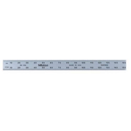 Mitutoyo 182-206 Rigid Steel Rule - Size: 6&#034;, Width: 3/4&#034;