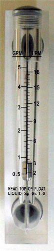 Flowmeters type: acrylic, block style panel mount flowmeter port size:  1/2 &#034;m /  1/4 &#034;f for sale