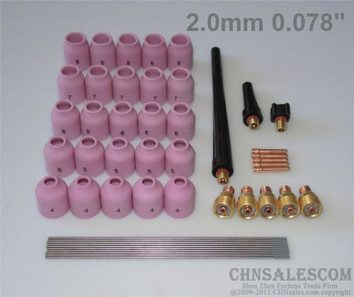 48 pcs TIG Welding Kit Gas Lens for Tig Welding Torch WP-9 WP-20 WP-25 WC 0.078&#034;