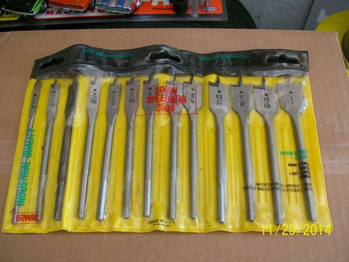 Large 13 pc. Irwin Speedbore wood boring set. Size 1/4 -1 inch. High quality set