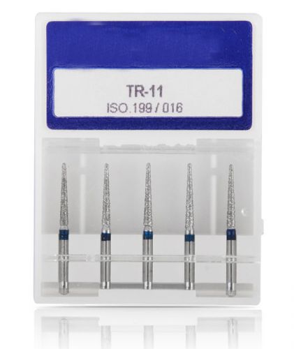 5x burs TR-11 Dental diamond bur FG 1.6mm high speed handpiece CONE shape