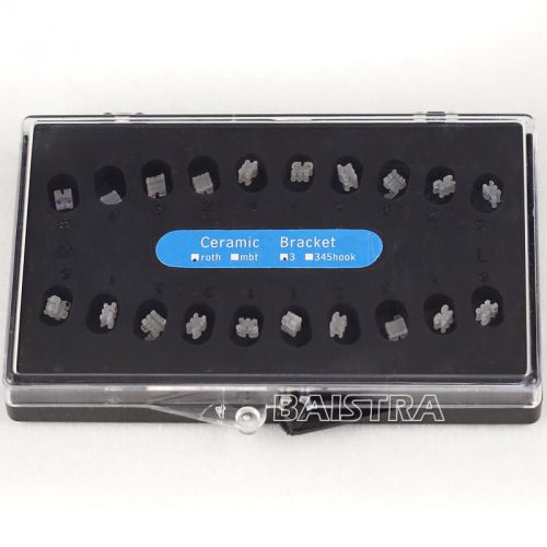 1 kit dental orthodontic ceramic brackets mesh base slot roth 0.022 3 with hooks for sale