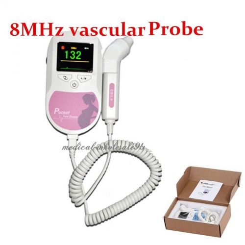 New color lcd display fetal doppler with 8mhz vascular probe heart beat waveform for sale