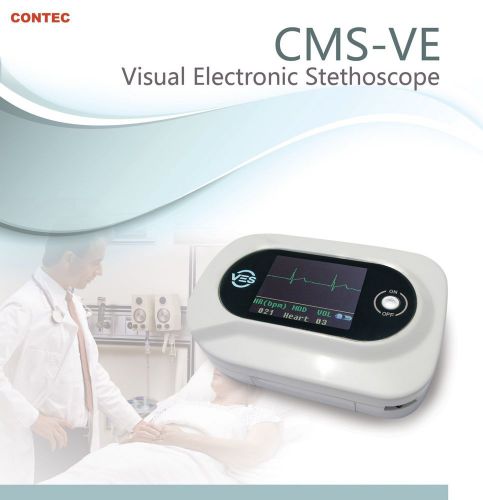 CONTEC Visual Electronic Stethoscope ECG ,earphone, adult spo2 probe PR ekg