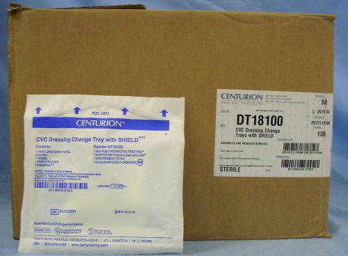 1 Case/50 Centurion CVC Dressing Change Trays w/SHIELD #DT18100