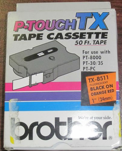Brother P-Touch TX Label Tape Cassette Black/Orange 1&#034; TX-B511