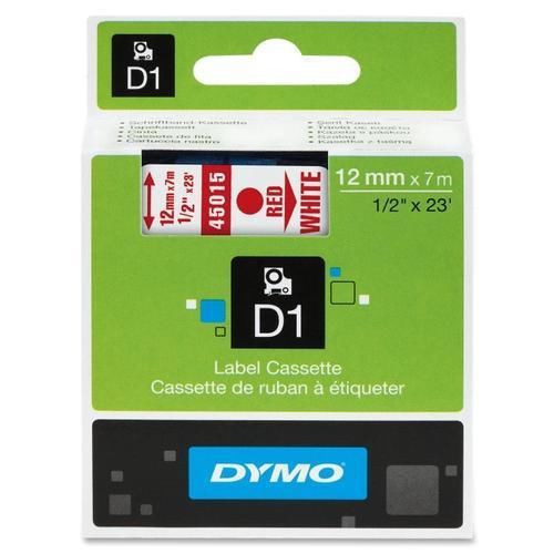 Dymo Tape White Red Print 45015