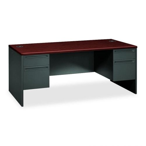 The Hon Company HON38180NS 38000 Series Mahogany/Charcoal Metal Desking