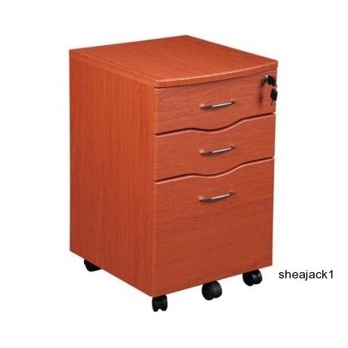 Rolling office file cabinet draws furniture mdf panel double wheel casters for sale