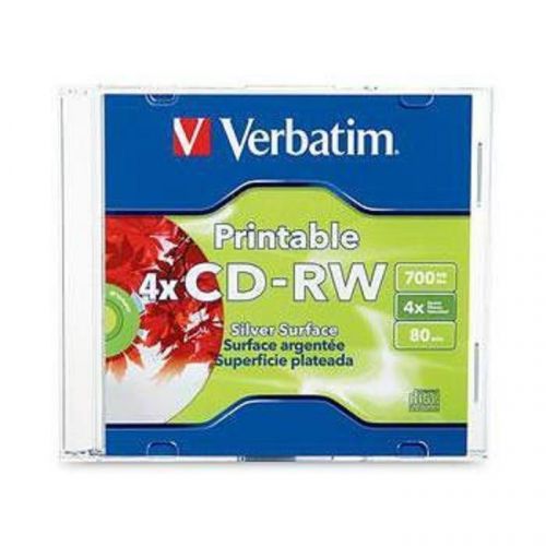 Verbatim Printable 4x CD-RW Silver Surface 1Ctn/ 20 Each