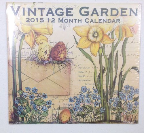 2015 12 MONTH CALENDAR &#034;VINTAGE GARDEN&#034; NEW IN PACKAGE