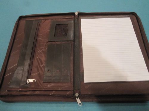 New stebco notepad holder executive zippe business organizer brown for sale