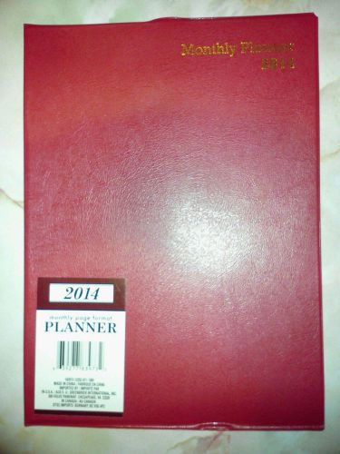 2015 Monthly planner: 10.5x7.5 Inch - RED Vinyl Cover:New:FREE/Fast S&amp;h : TODAY