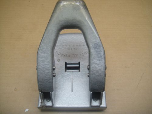 Vintage metal 2 hole paper punch mutual no. 50 office desk business &amp; industrial for sale