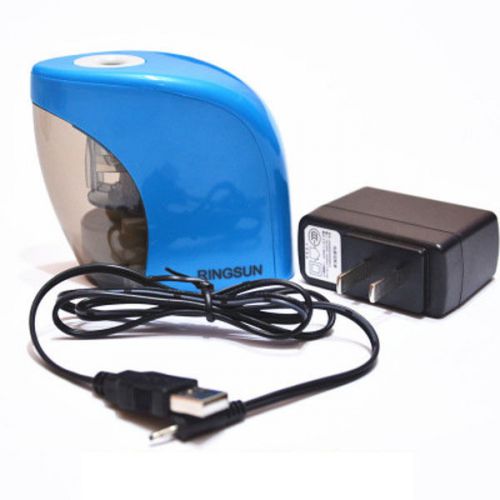 Blue Automatic Electric Home Office School Desktop Pencil Sharpener + US Plug