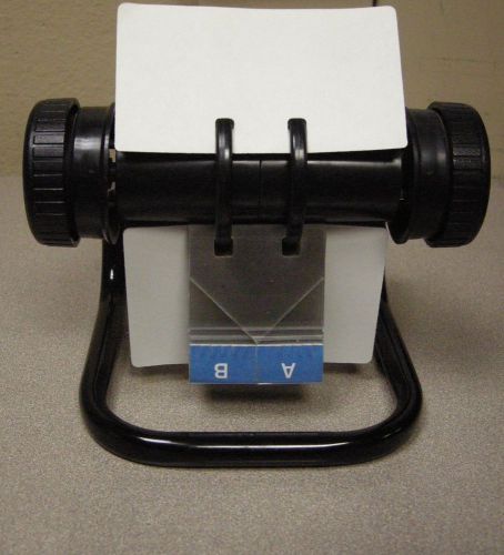 Vintage BIG Rolodex Black Steel Frame Rotary File 4 x 2 5/8 index cards 4x 2 1/4