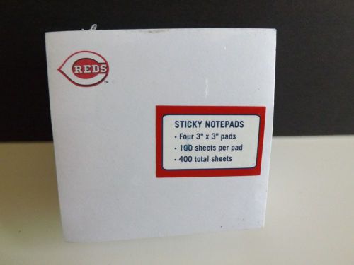 Cincinnati Reds Sticky Notes, 3 x 3, white 4 pads/Pack Officially MLB !!!!!!