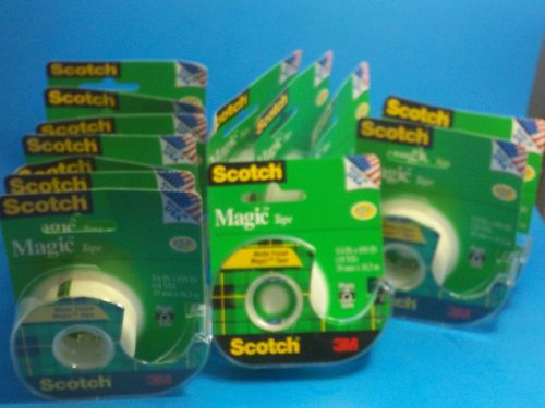 Scotch Magic Tape 3/4&#034; x 650&#034; 12 Rolls w/ Dispenser 3M 122DM