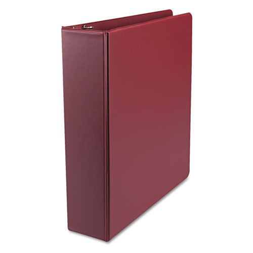 Round Ring Binder, Suede Finish Vinyl, 2&#034; Capacity, Burgundy