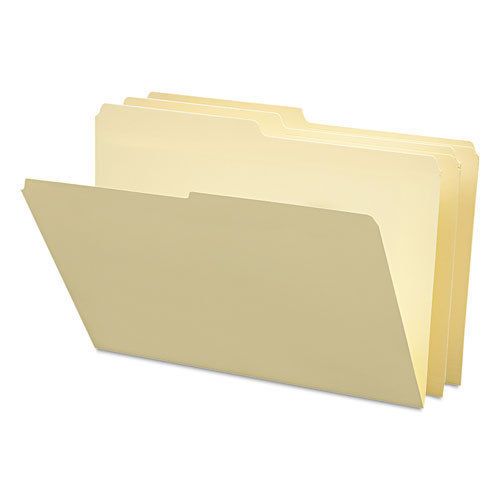 File Folders, 1/2 Cut, One-Ply Top Tab, Legal, Manila, 100/Box