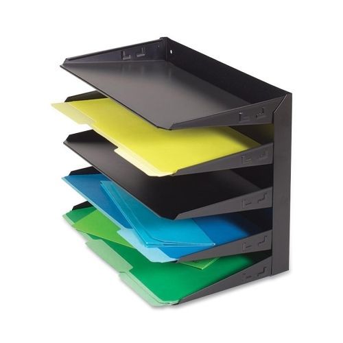 Steelmaster Multi-Tier Horizontal Legal Organizers, Five Tier, Steel, Black