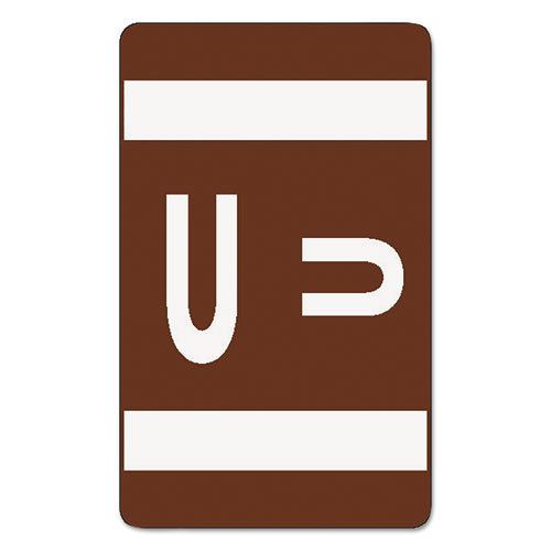 Alpha-Z Color-Coded Second Letter Labels, Letter U, Dark Brown, 100/Pack