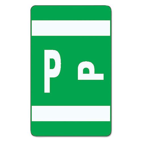 Alpha-Z Color-Coded Second Letter Labels, Letter P, Dark Green, 100/Pack