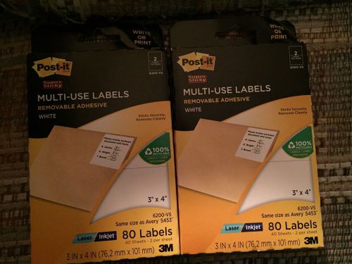 3M White File Folder Labels, White, 2/3 x 3 7/16 Inches (6300-FS) LOT OF 2