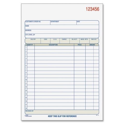 Adams carbonless sales order books - 50 sheet(s) -3 part - 8.43&#034;x5.56&#034;- 1ea for sale