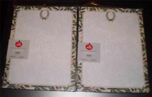 1 Lot of 2 Gartner Studios Stationery 100 Count Holly Design