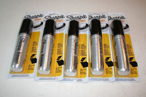 FIVE SHARPIE OVERSIZED X-LARGE CHISEL TIP MAGNUM PRO POSTER MARKER BLACK