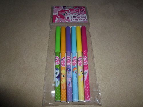 Set of 6 my little pony color markers by hasbro~for ages 4 &amp; up, new in package! for sale