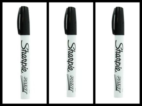 SHARPIE PAINT MARKER PEN OIL BASED MEDIUM POINT BLACK **LAST LOT SET OF 3**